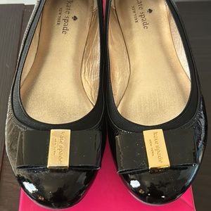 Kate Spade Black Vintage Patent Flats